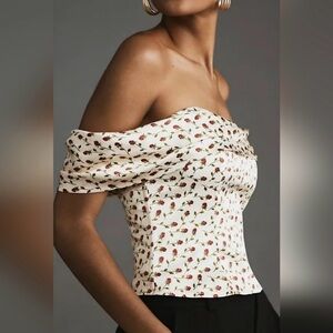 Reformation Madison Floral Off-Shoulder Top